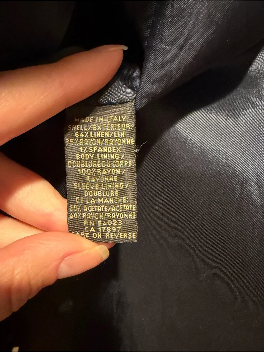 Banana Republic Men's Navy Linen Blazer Sport Coat Made In Italy vintage 40R